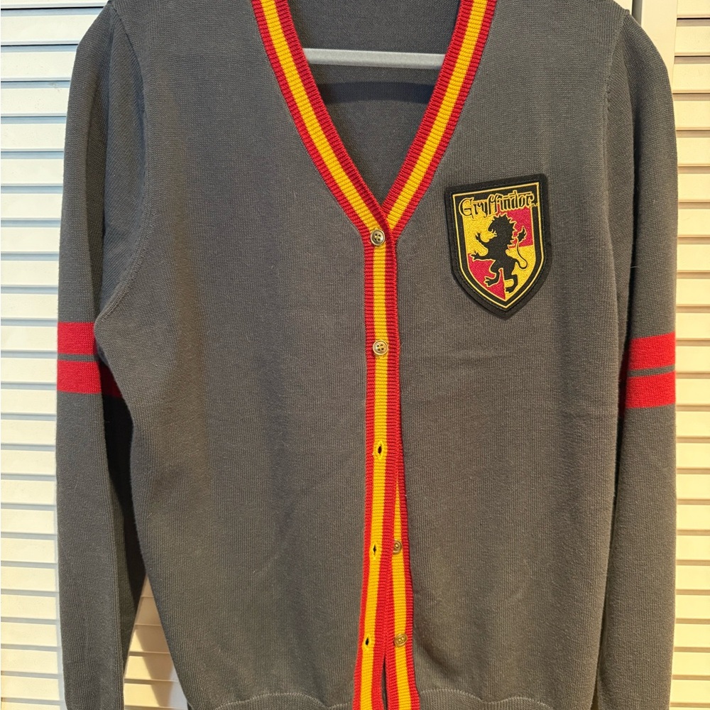 Gray Gryffindor Cardigan Sweater